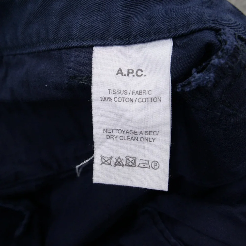 APC Pants Mens 32 Blue Flat Front Chinos Slim Straight Mid Rise Zip Fly